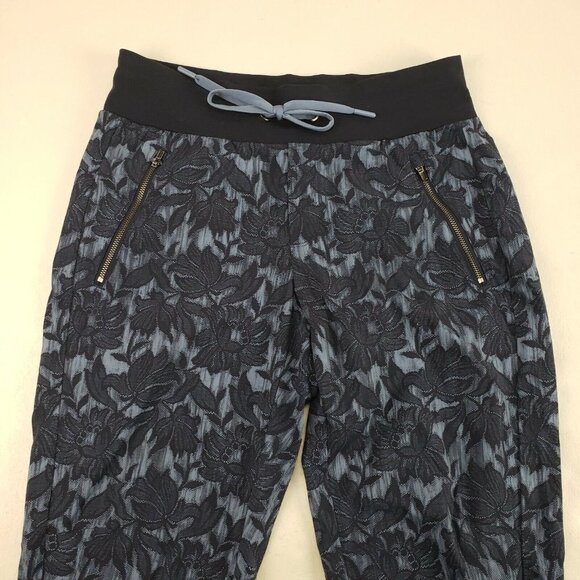 Athleta Trekkie North Printed Jogger Womens 4 Blue Floral Drawstring Casual Pant - Picture 4 of 12